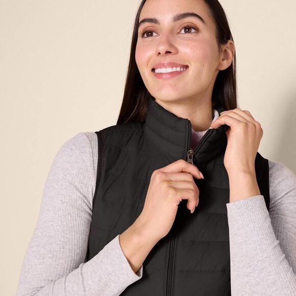 Womens Lightweight Water-Resistant Packable Puffer Vest - Picture 4 of 8